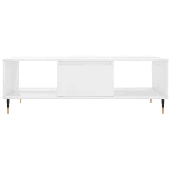 vidaXL Soffbord högglansvitt 104x60x35 cm