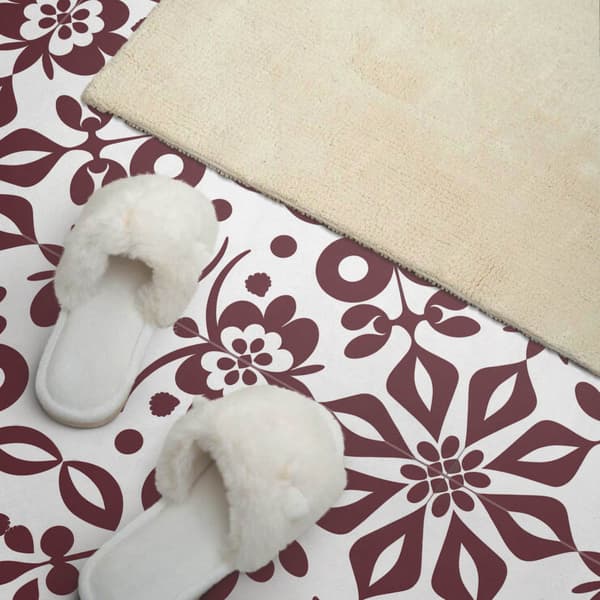 Tryckt vinylväggpanel för matsal 100x50 cm blommönster med löv