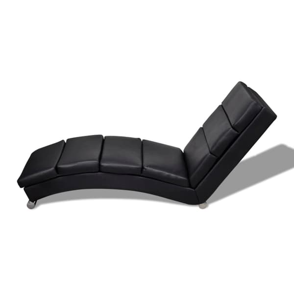 vidaXL Chaiselong, sort, kunstlæder