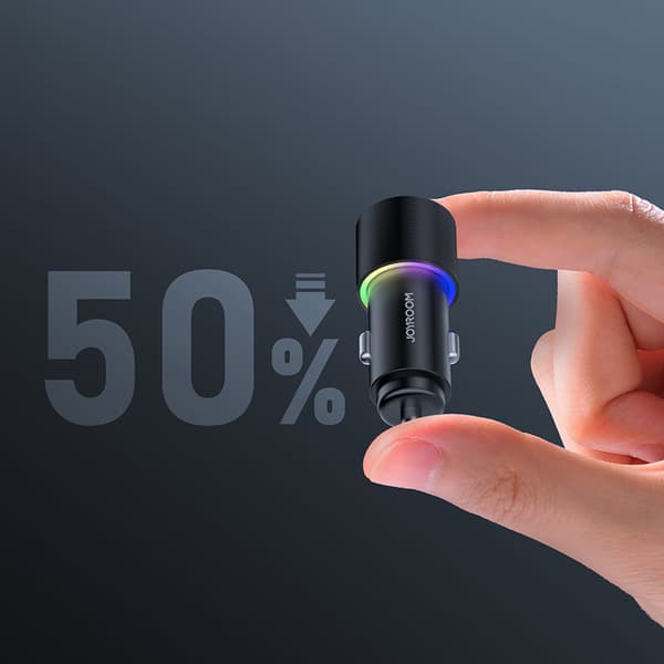 Billaddare 2x USB med bakgrundsbelysning 24W svart