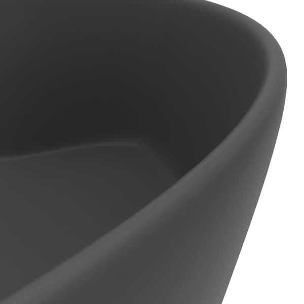 vidaXL håndvask med overløb mat mørkegrå 36x13 cm keramik