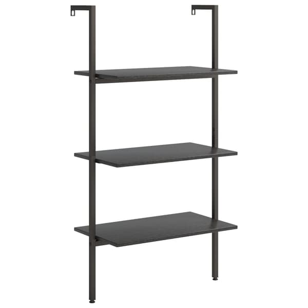 vidaXL hylde med 3 hylder sort 64x35x120,5 cm