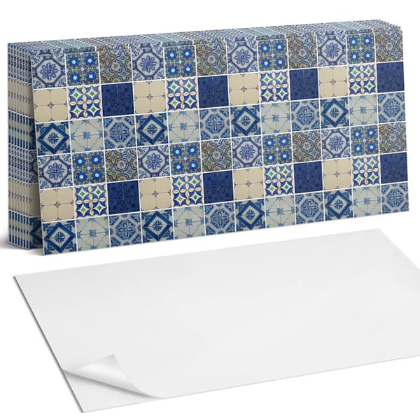 Selvklæbende mønstrede vinylfliser til soveværelset. Mosaikflisemønster 10x40x20 cm.