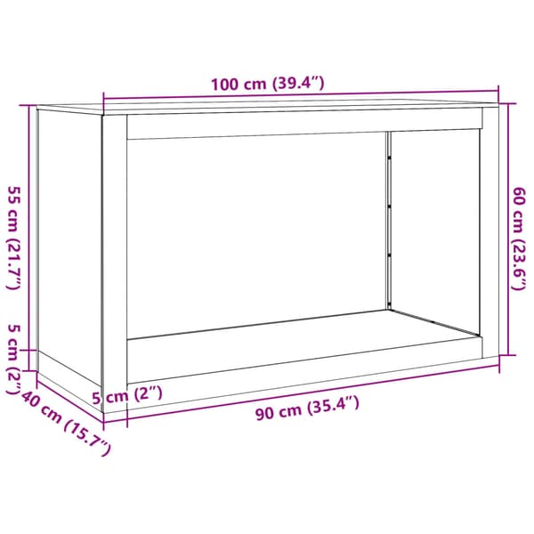 vidaXL brænderist hvid 100x40x60 cm stål