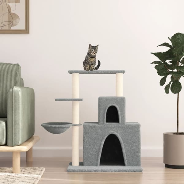 vidaXL kradsetræ til katte med sisalstolper lysegrå 83 cm