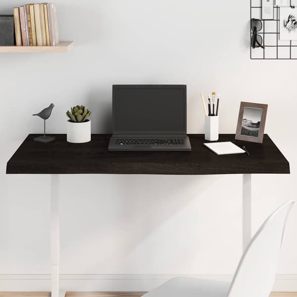 vidaXL bordplade mørkebrun 100x60x2 cm massivt egetræ