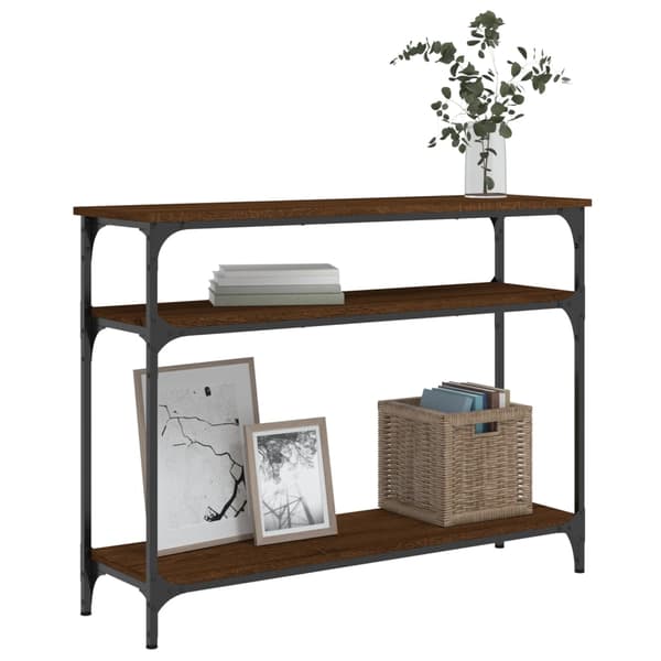 vidaXL Konsolbord brun ek 100x29x75 cm