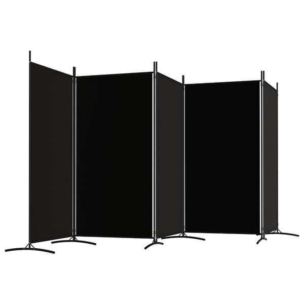 vidaXL 5-panels rumdeler, sort, 433x180 cm, stof
