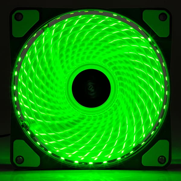 Akyga AW-12E-BG 120mm Molex 12V 33 LED Grøn Lydløs Computerblæser
