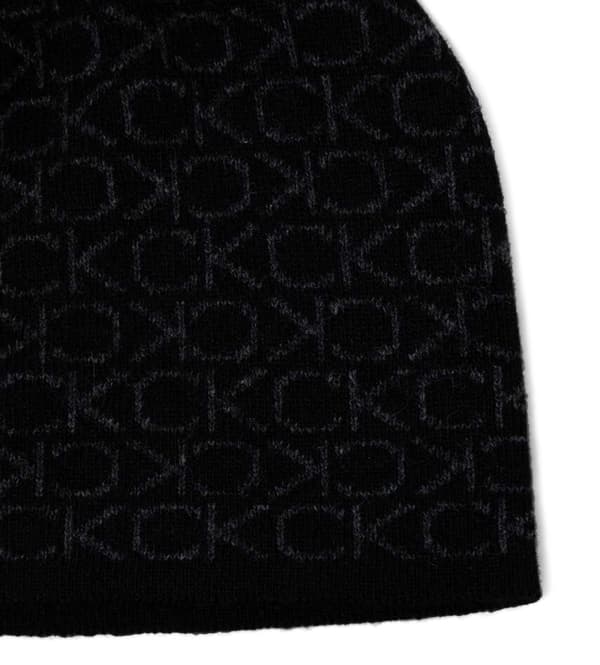 CALVIN KLEIN Herr Vintermössa + Halsduk Set Svart Ullblandning