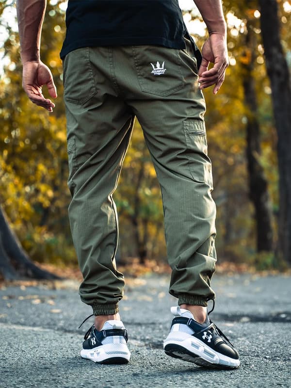 Khakifärgade Jigga Wear Crown Ripstop Cargo Joggingbyxor M