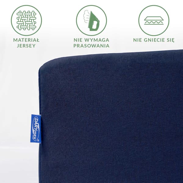 Stræklagen 90x200 elastisk JERSEY 100% BOMULD marineblå