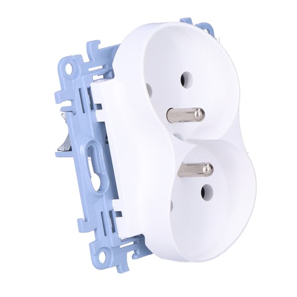 Dobbelt stikkontakt med jordforbindelse (modul) 16 A, 250 V~, skrueterminaler