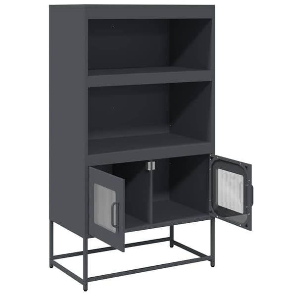 vidaXL høj kommode antracit 68x39x123 cm stål