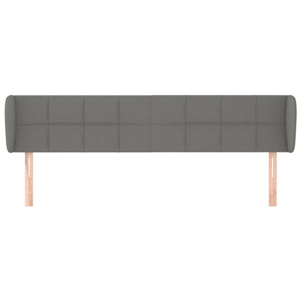 vidaXL vingeformet sengegavl mørkegrå 163x23x78/88 cm stof