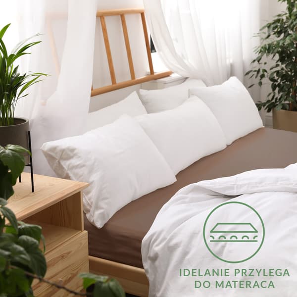 Stræklagen 140x200 elastisk JERSEY 100% BOMULD chokolade