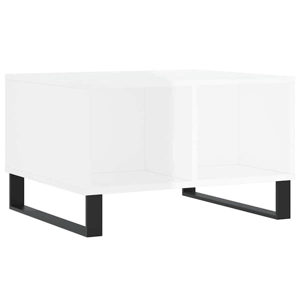 vidaXL Soffbord högglansvitt 60x50x36,5 cm