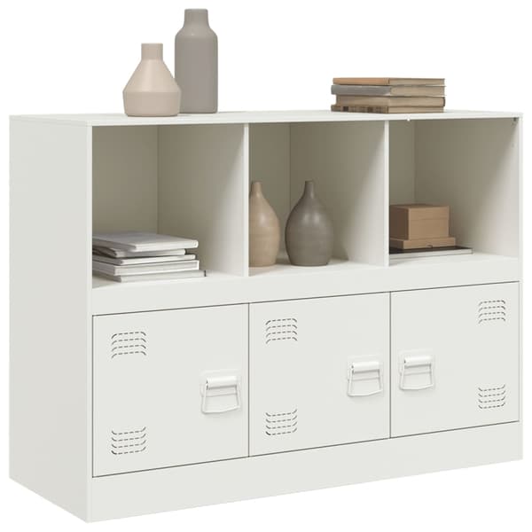 vidaXL Sidoskåp vit 99x39x73 cm stål