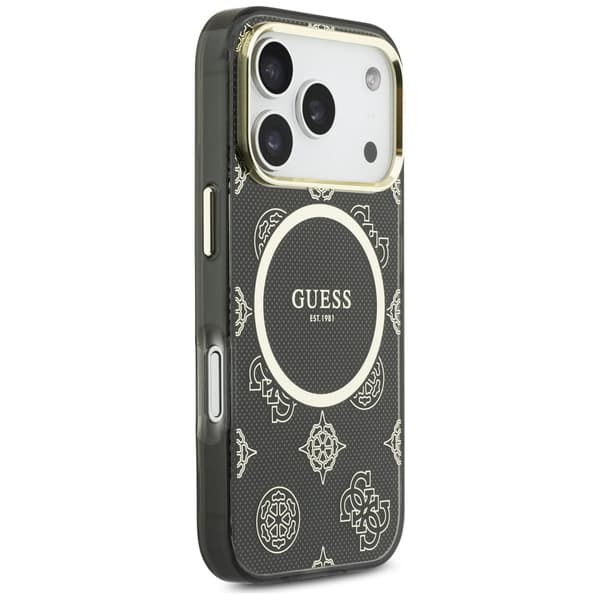 Guess IML Peony Dot MagSafe-etui til iPhone 17 Pro, sort