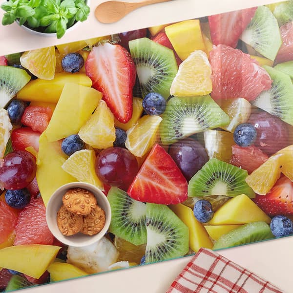 Dekorativ serveringsbricka i glas för snacks, hackad frukt, 80x52 cm