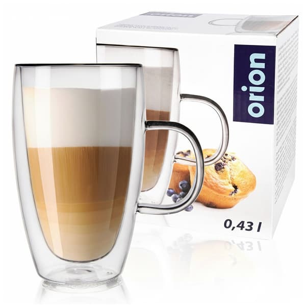 Termiskt glas med dubbelvägg för latte kaffe DOUBLE 430 ml