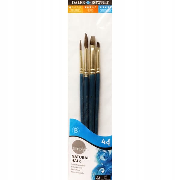 Daler Rowney kamelhårsbørstesæt med 4
