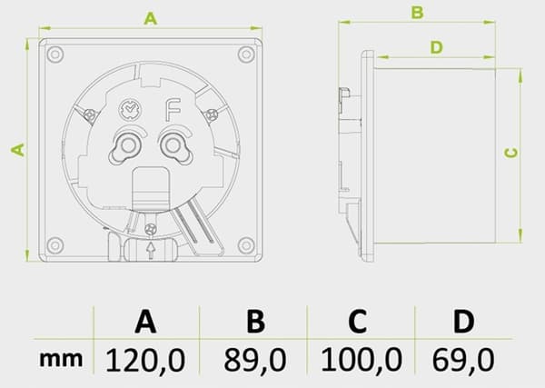 dRim 100 HS Fläkt Fuktsensor Satin Guld Matt Fläkt Plus Panel Set