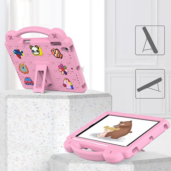 Etui til iPad 9,7" 2018/2017 (6./5. generation) / Pro 9,7" 2016, Søde mønstre, med stativ, Lyserød