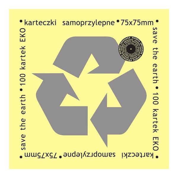 Øko-selv notesblok 75x75mm 100K gule