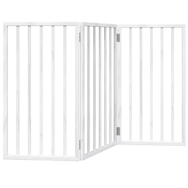 vidaXL foldbart sikkerhedsgitter til hunde, 3 paneler, hvid, 150 cm