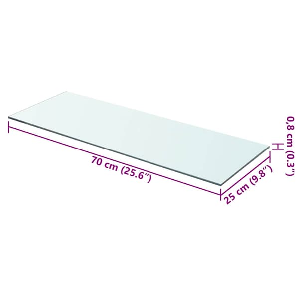vidaXL glashylde, klar panel, 70x25 cm