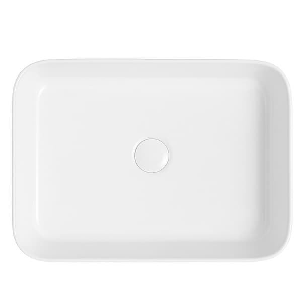Rektangulær bordvask 50×40×13,5 cm blank hvid - Aquaterris