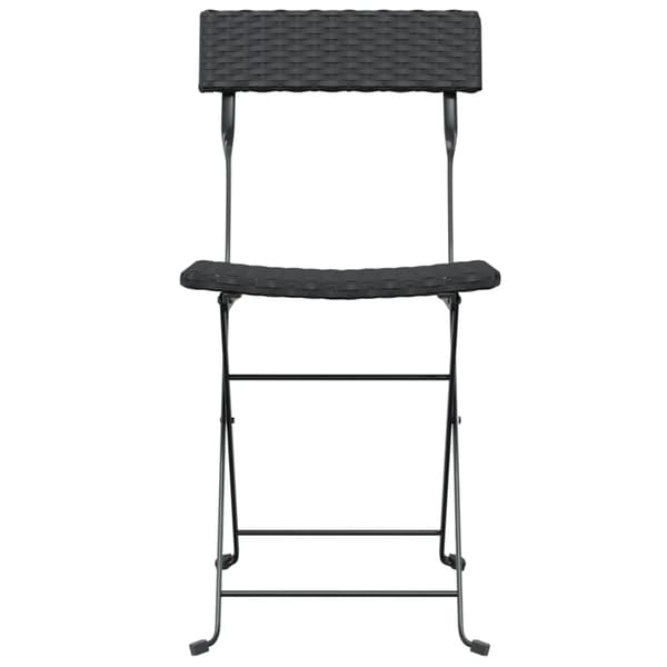vidaXL foldbare bistrostole, sæt med 4, sort, polyrattan og stål