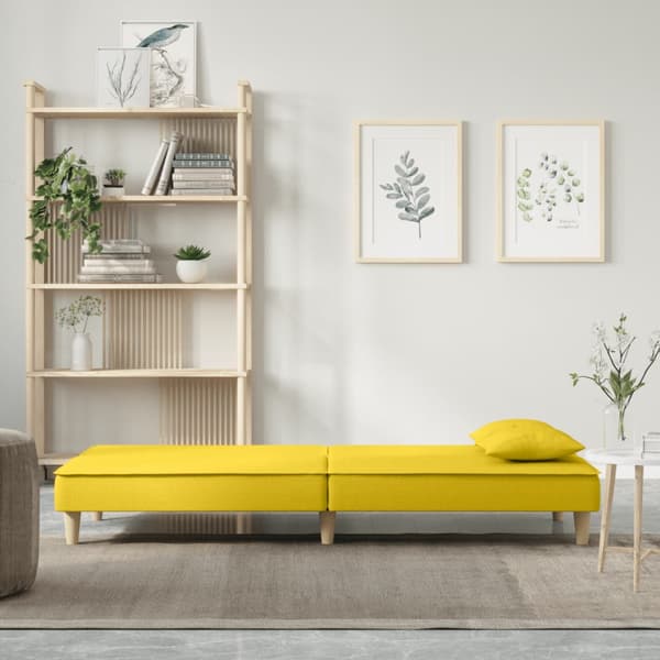 vidaXL Bäddsoffa ljusgul tygklädsel