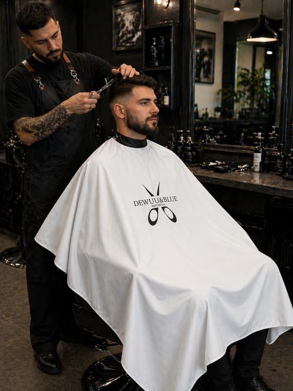 Barbermantel för en stor hårsalong