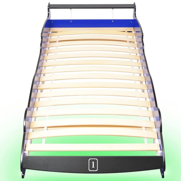 vidaXL Bilformad barnsäng 90 x 200 cm blå