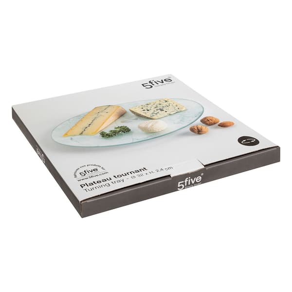 Glasskivspelare vit marmor 32 cm