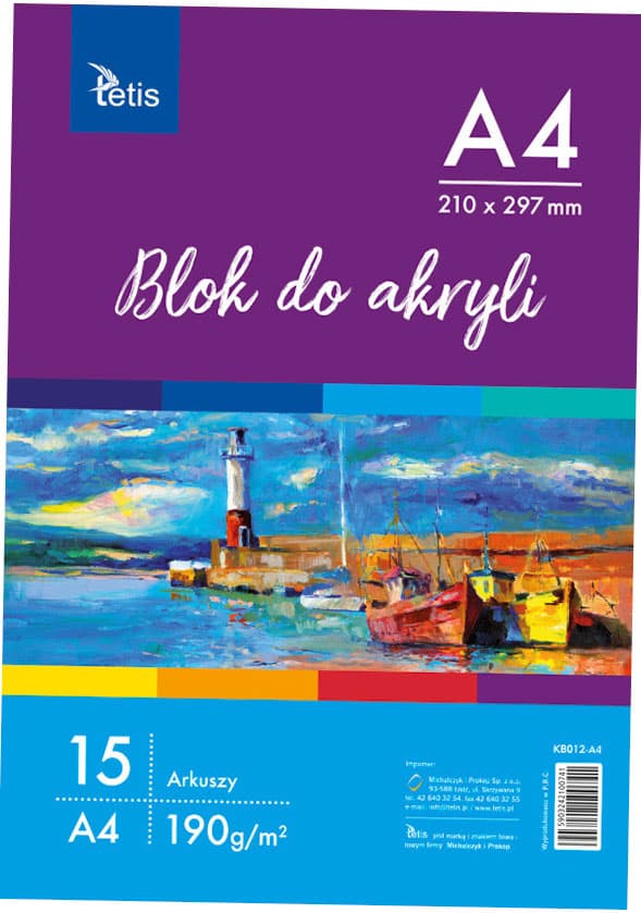 Akrylblock A4, 190 g/m2, 15 ark