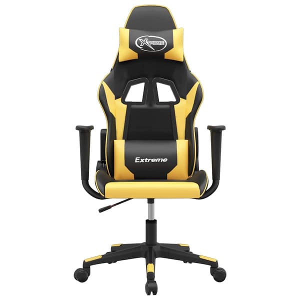 vidaXL gamingstol, sort og guld, kunstlæder