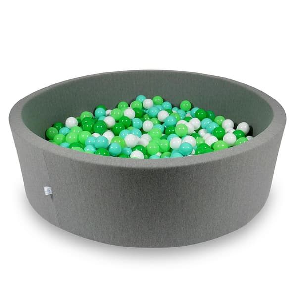 Torr pool 130x40cm grå med 700 bollar: vit, ljusgrön, mintgrön, grön