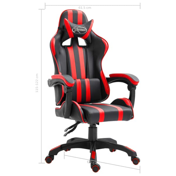 vidaXL Gamingstol, Röd, Konstläder