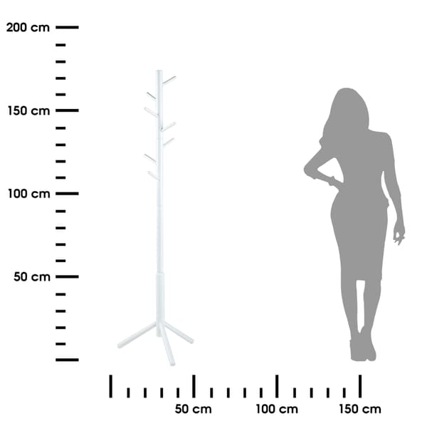 Klädhängare 7 krokar 176 cm vit