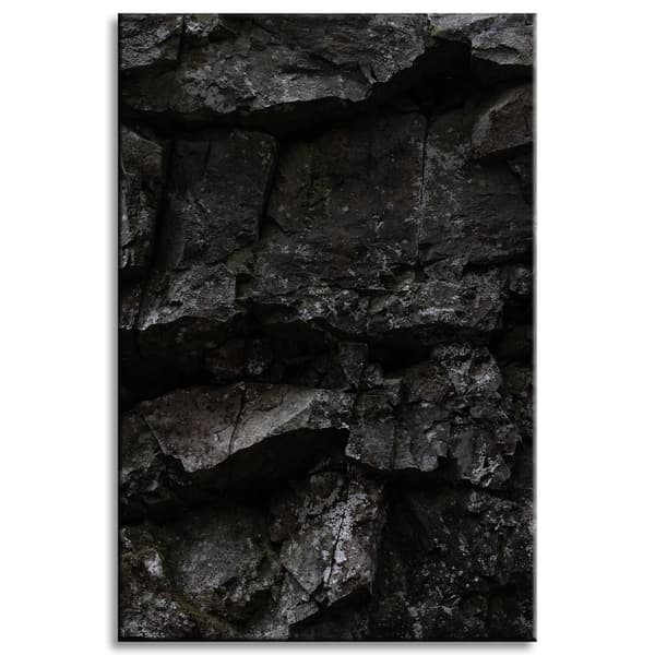 Lærredstryk Natur Sorte sten 60x90 cm