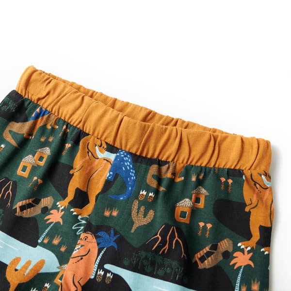Barnpyjamas med lång ärm, mörkgrön, 116