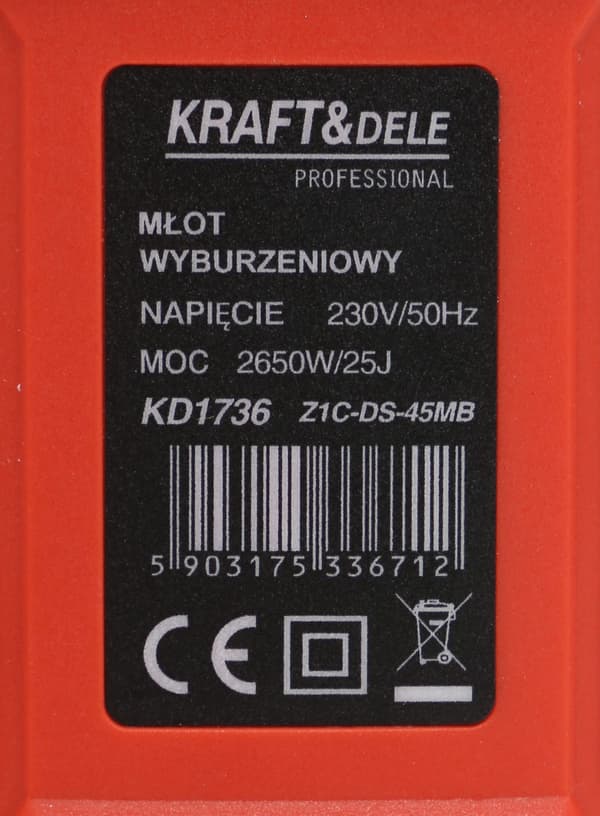 Rivningshammare 2650W KD1736 + Väska