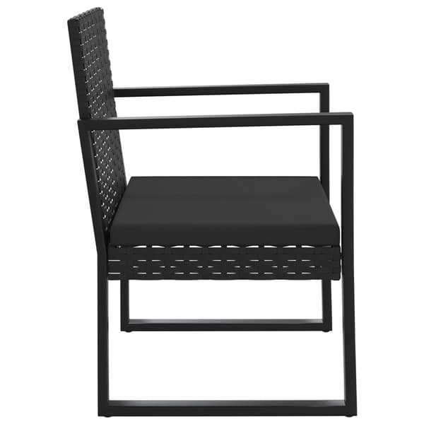 vidaXL havelænestol med hynde, sort, polyrattan