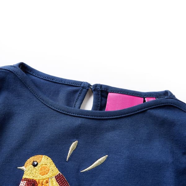 Barn långärmad T-shirt, marinblå, 104