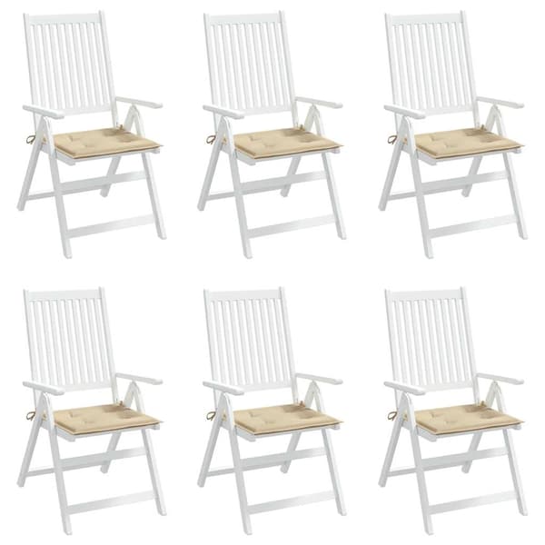 vidaXL Trädgårdsdynor, 6 st, Beige, 40x40x4 cm