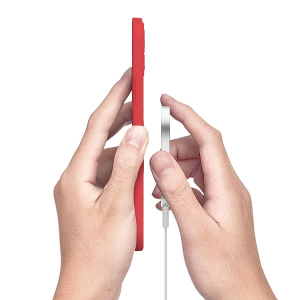 Silikone Mag Cover-sæt til iPhone 13 Pro Max, rød + glas