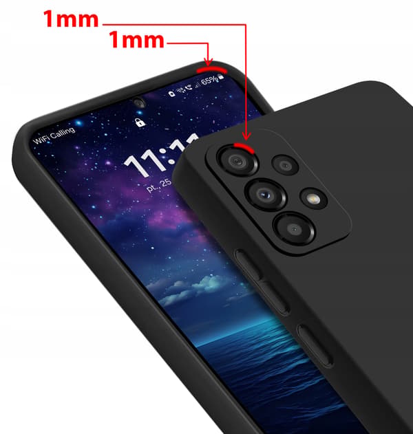 Samsung A53 5G Cover Sæt | Mat Sort Silikone Slim + 3 GLAS